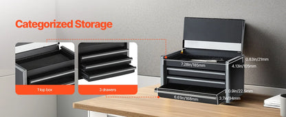 3 Drawers Portable Metal Tool Box