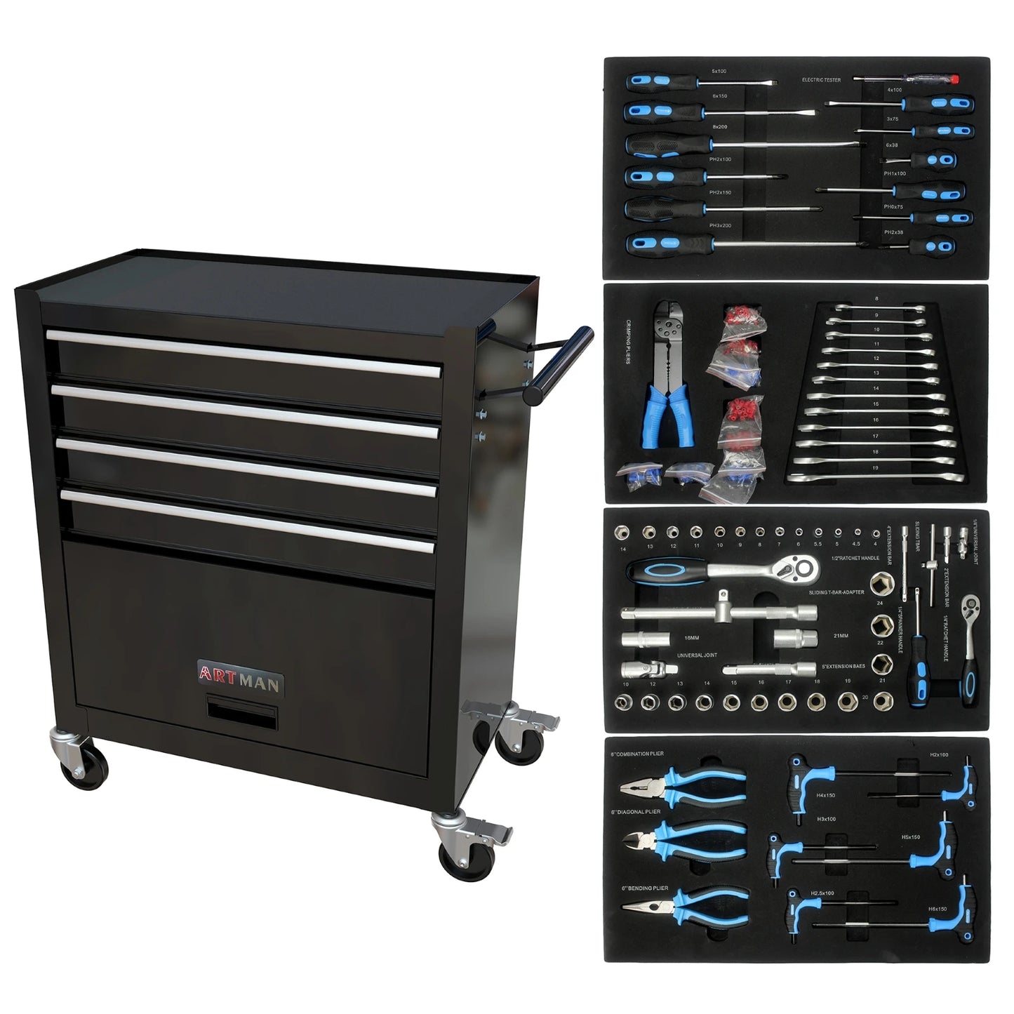 24.4" Four Drawer Rolling Tool Box