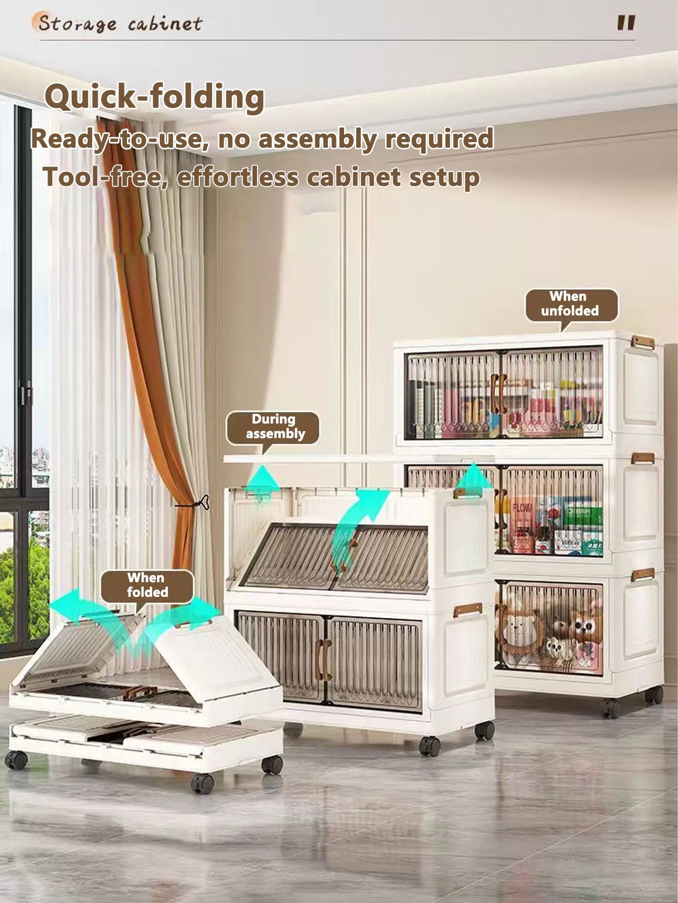 Foldable Plastic Storage Cabinet