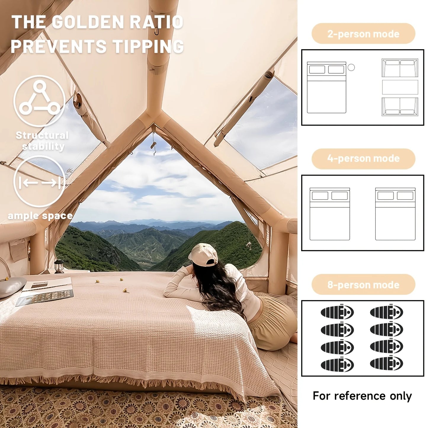 Large Inflatable Camping Tent with Skylight