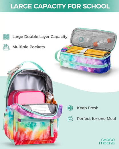 Girls School Backpack with Lunch Box