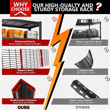 84 Inch Heavy-Duty Metal Storage Rack