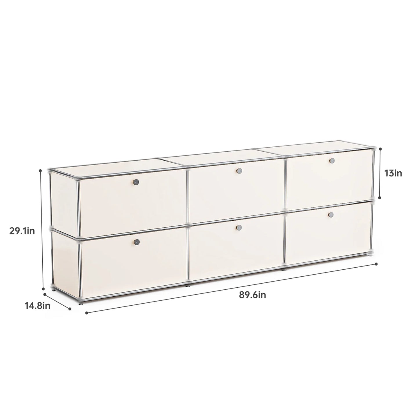 Modern Modular Metal Storage Cabinet Freestanding Organizer