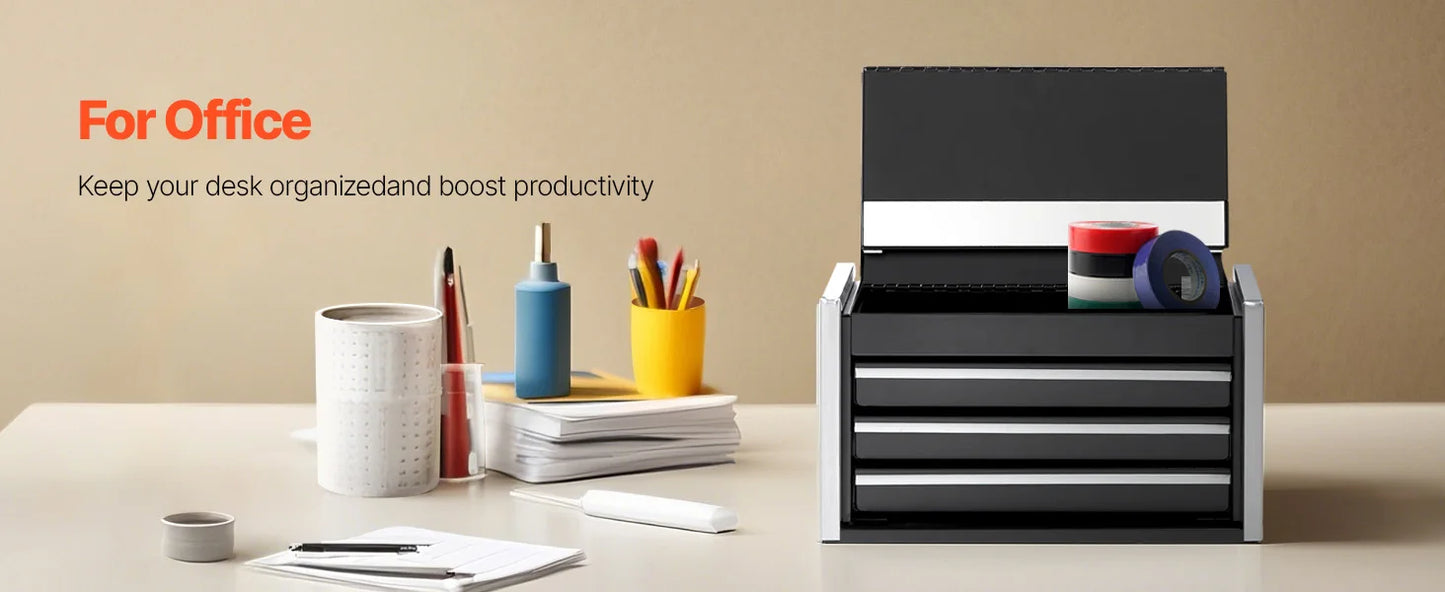 3 Drawers Portable Metal Tool Box