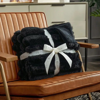 Faux Fur Throw Blanket for Couch