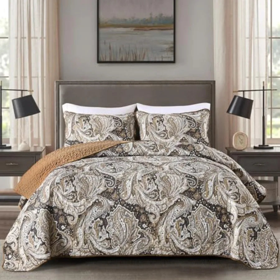 3 Pieces Quilt Set Boho Bedspread