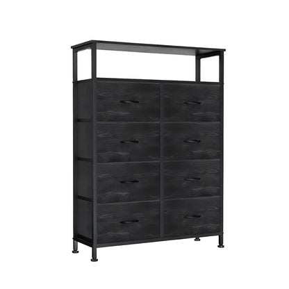 Wooden Top TV Stand with Fabric Drawers