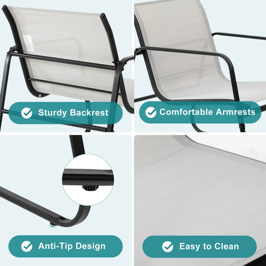3 Pc Patio Furniture Set with Table