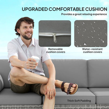 3-Seat Wicker Patio Couch