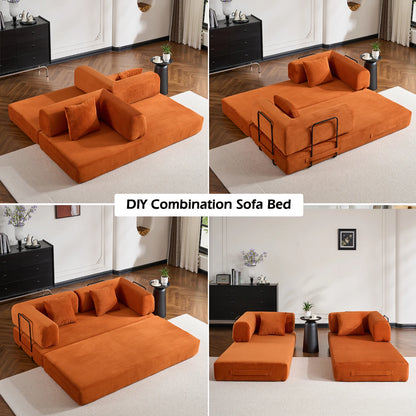 79" Folding Corduroy Futon Sofa Bed