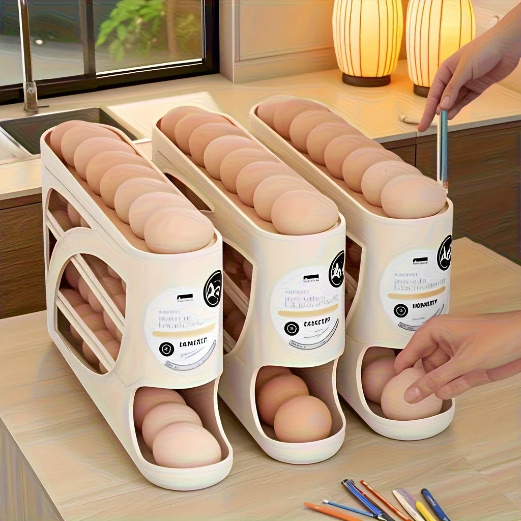 Automatic Rolling Egg Dispenser Organizer