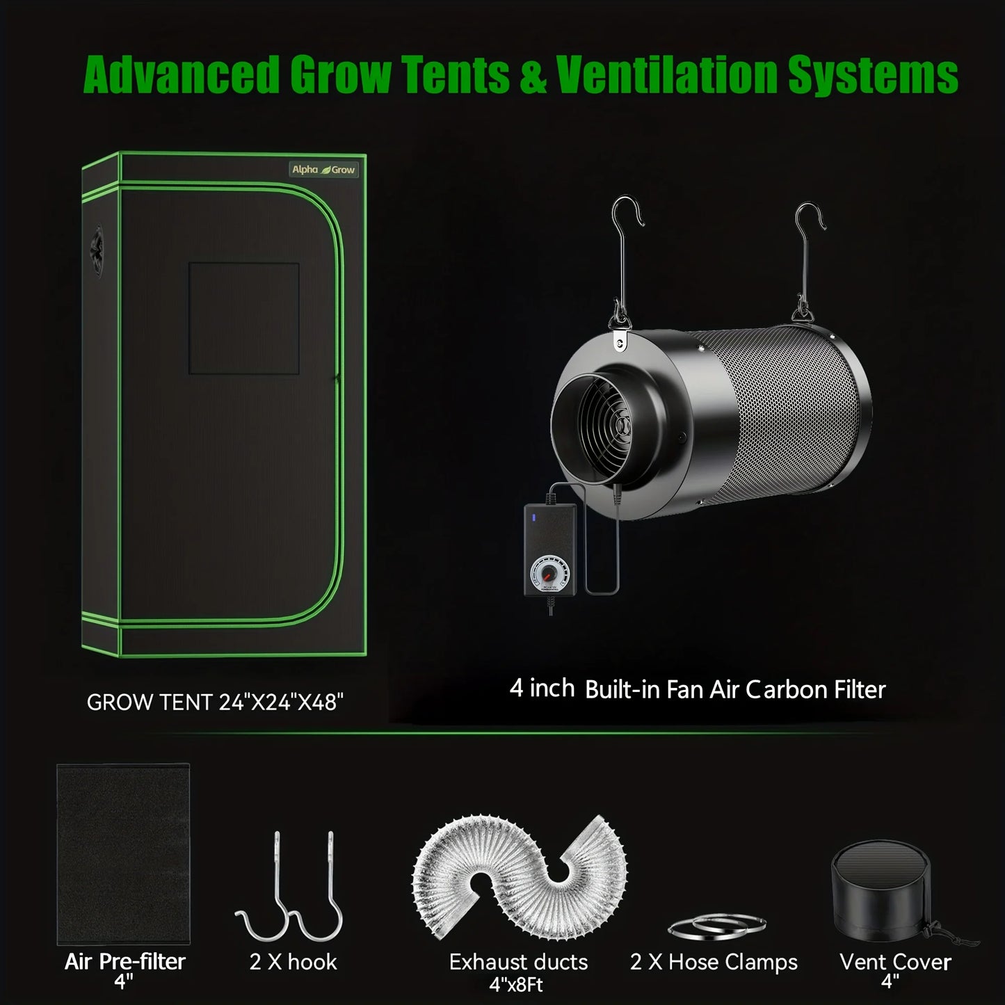 2x2 AG1000 LED Grow Tent Package