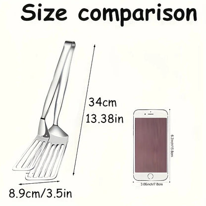 Stainless Steel Steak Tongs for Grilling & Flipping