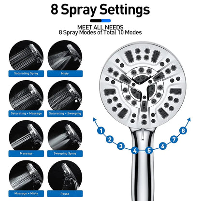 Shower Head and Handheld with 10 Modes
