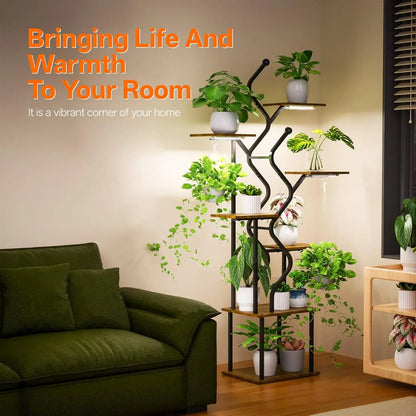 63 Inch 7-Tier Plant Stand with Grow Light