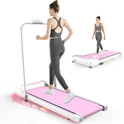 2-in-1 Portable Incline Treadmill with Remote