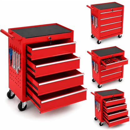 Locking 4 Drawer Rolling Tool Chest