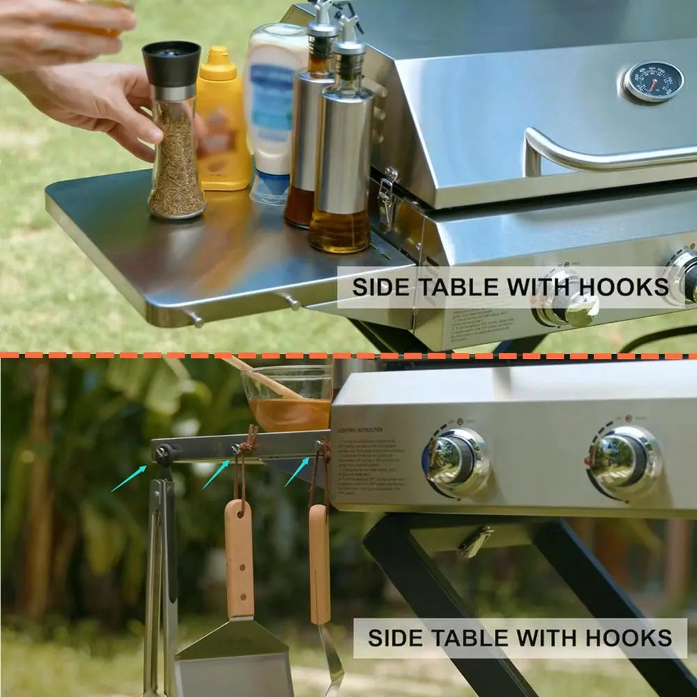3Burner Gas Grill with Foldable Cart