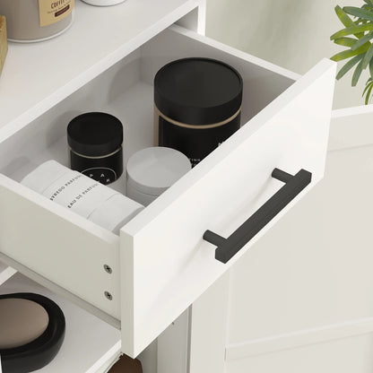 67" Tall Bathroom Storage Cabinet with Drawer