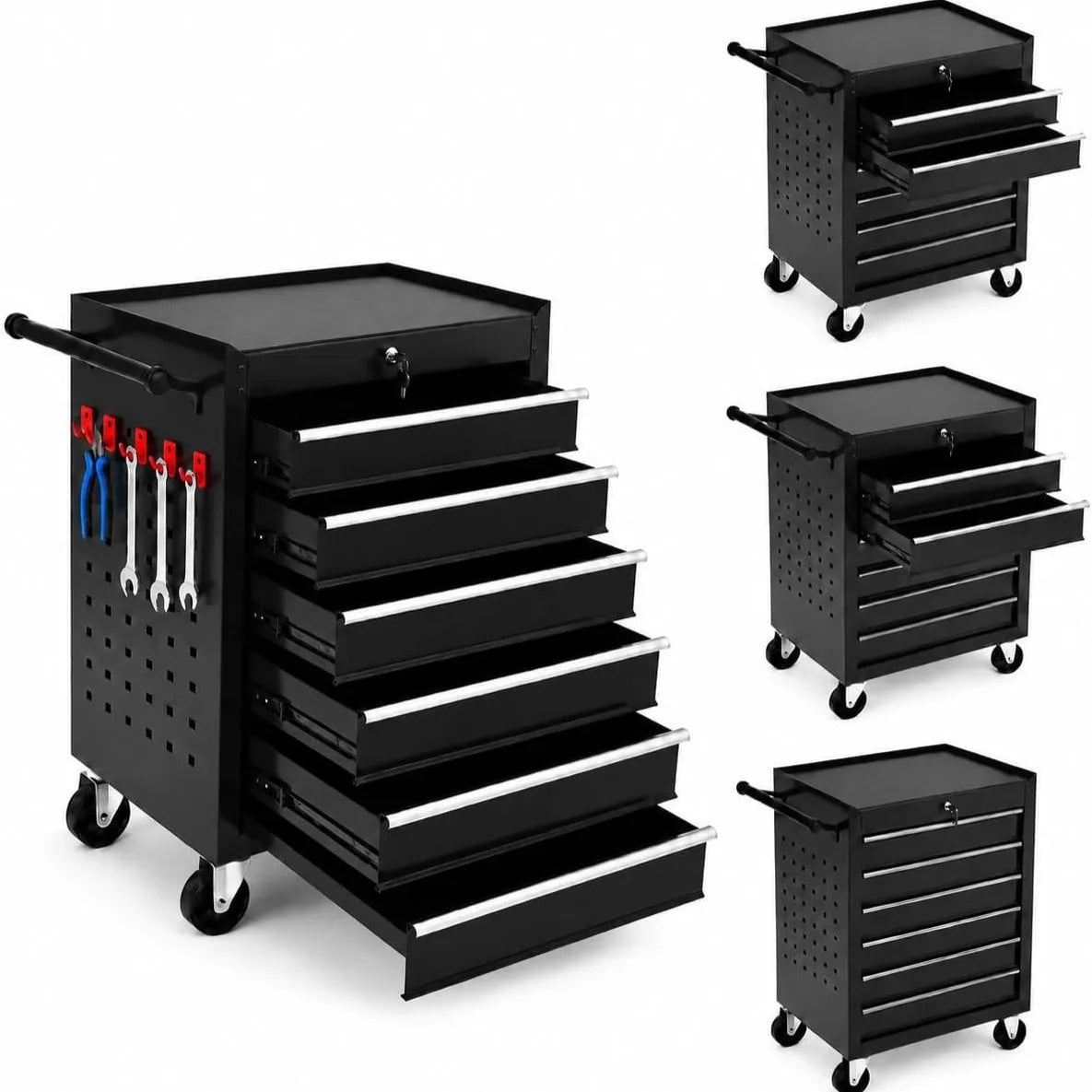 6 Drawer Rolling Tool Chest with Locking Wheels