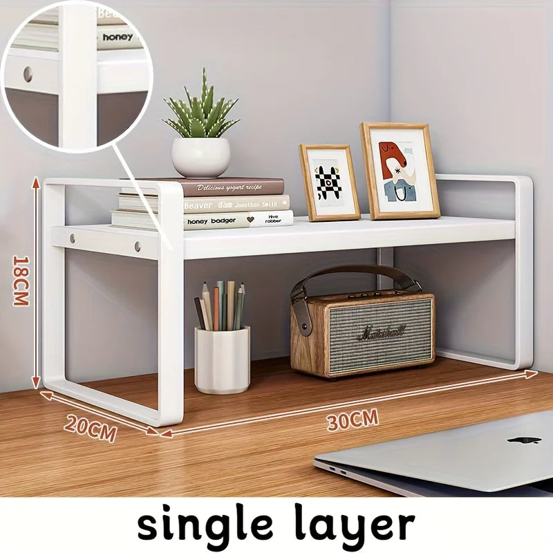 Multi-Tier Iron Office Desk Storage Rack
