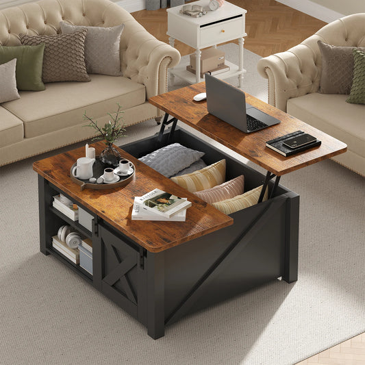 31.5In Wood Lift-Top Coffee Tables with Storage
