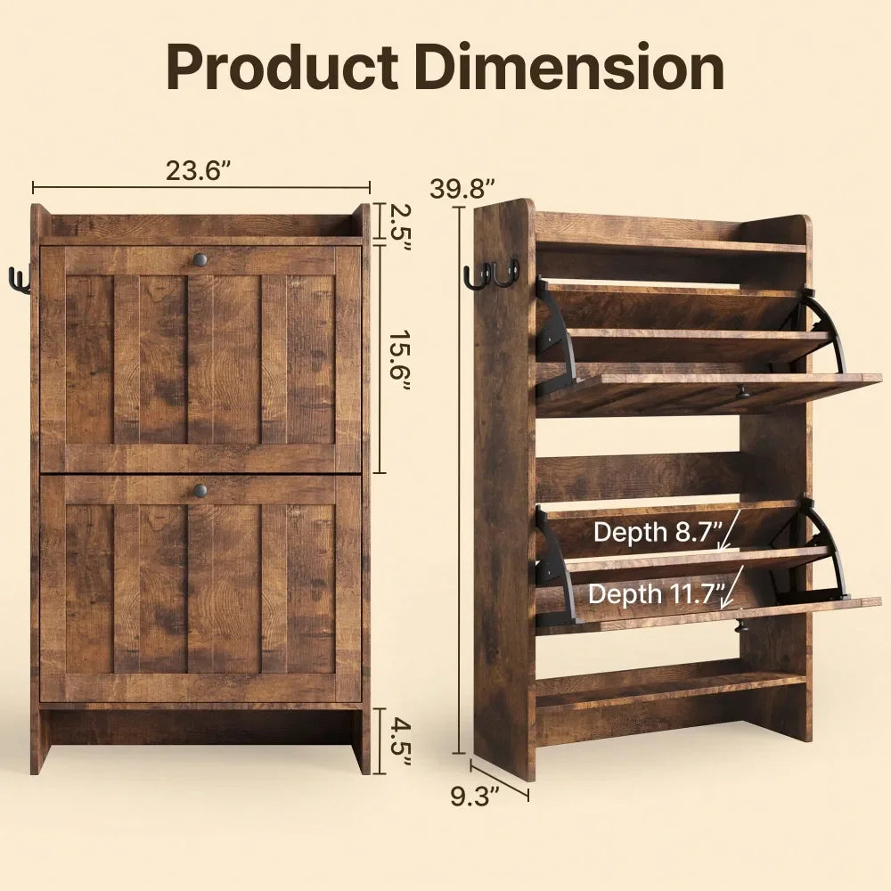 Space-Saving Cabinet With 2 Flip Drawers
