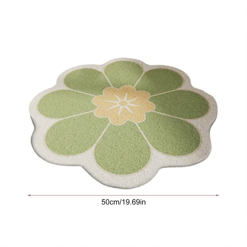 Round Flower Bathroom Mat Quick Drying