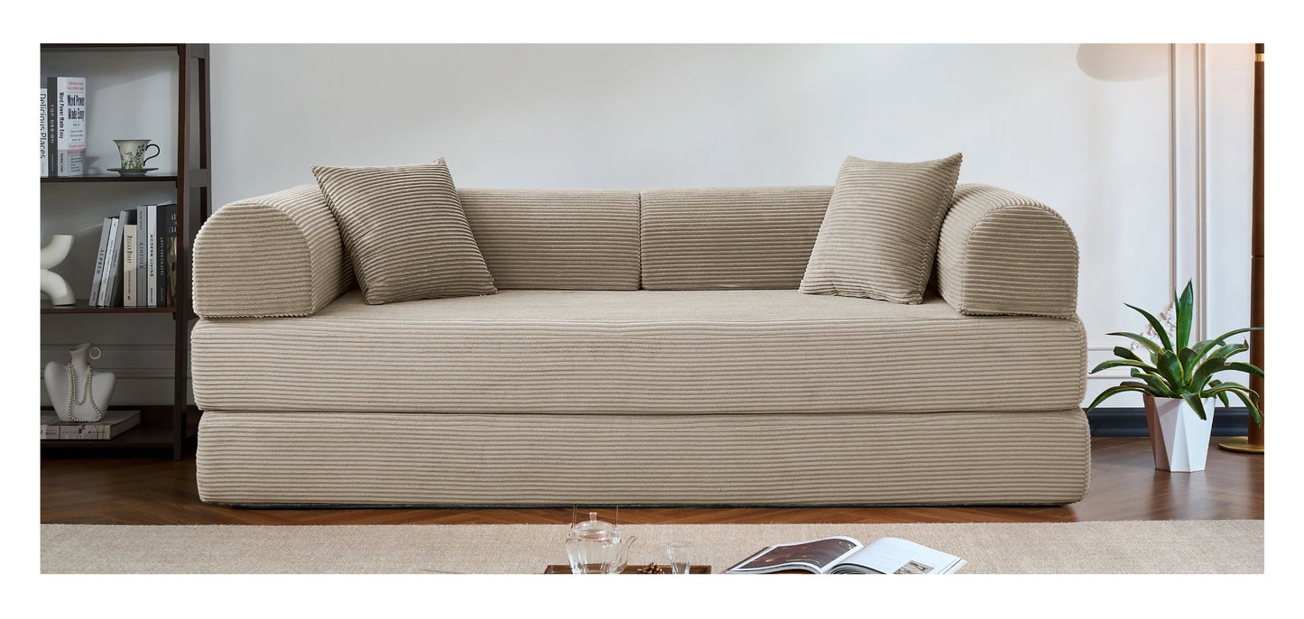 79’’ Folding Convertible Corduroy Sofa Bed