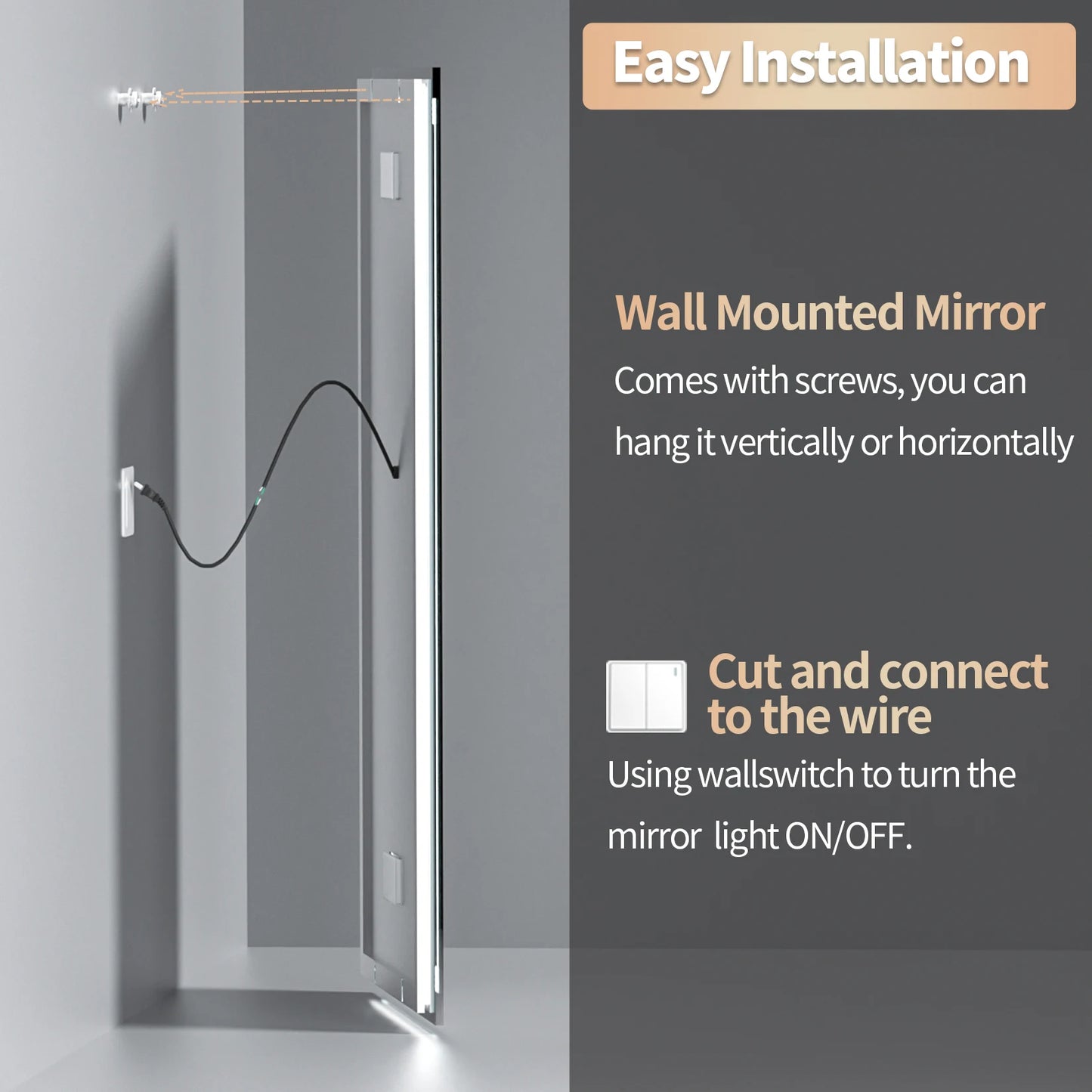 Dimmable LED Bathroom Vanity Mirror