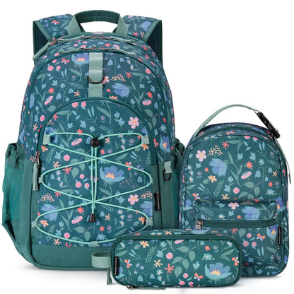 Girls School Backpack with Lunch Box