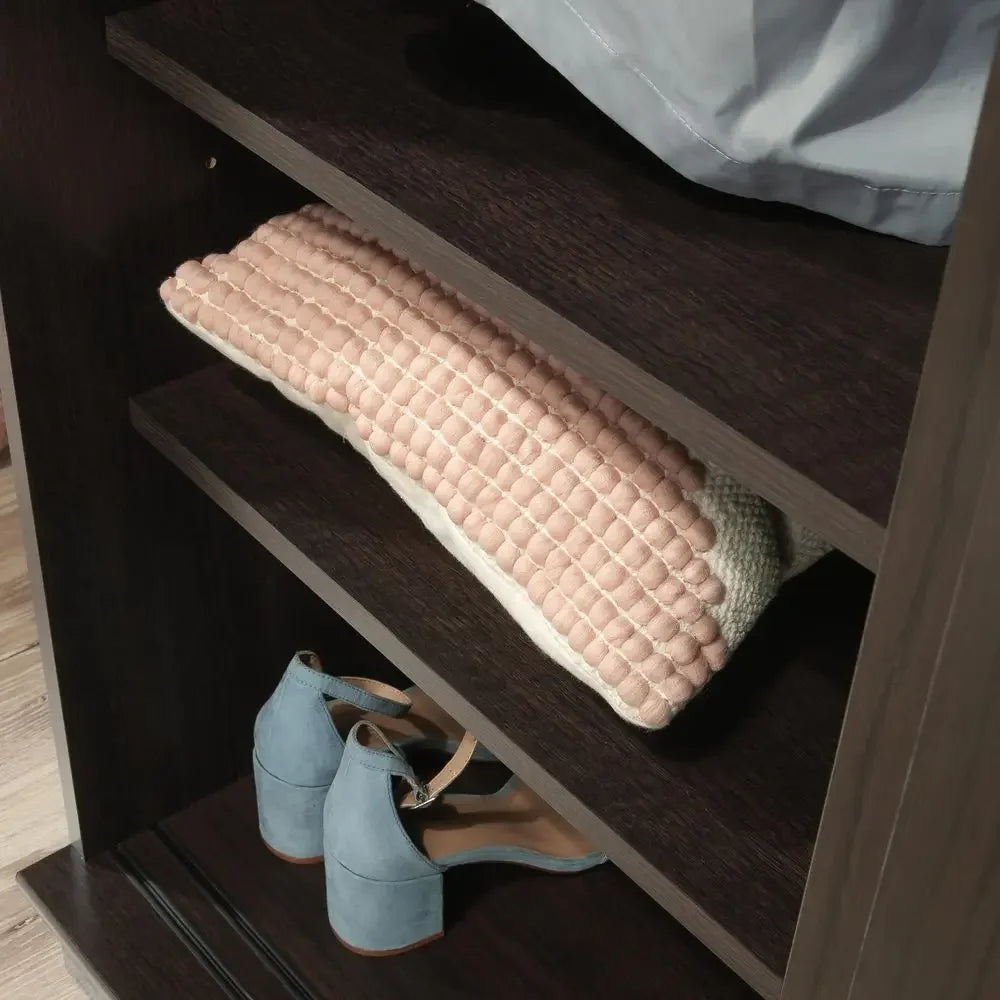 Homeplus Wardrobe Cabinet with Sliding Doors, Dakota Oak Finish