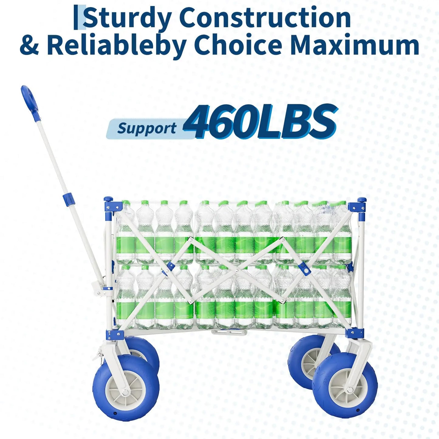 Folding Heavy Duty Beach Wagon Holds 460LBS