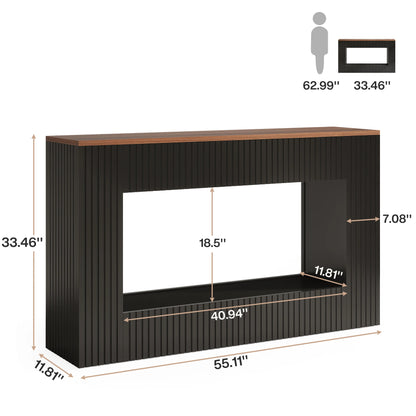 55-Inch Wood Entryway Table with Storage