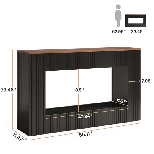 55-Inch Wood Entryway Table with Storage