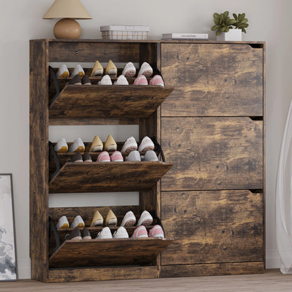 Shoe Storage Cabinet with 6 Flip Drawers