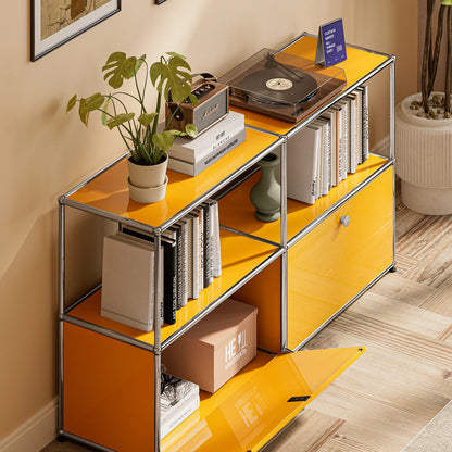 Modern Modular Metal Storage Cabinet Freestanding Organizer