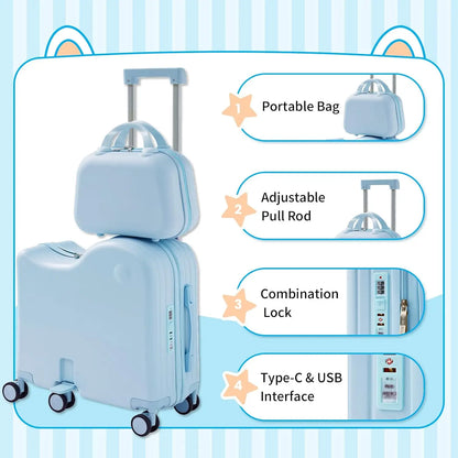 Ride-on Luggage Set with Bag for Kids