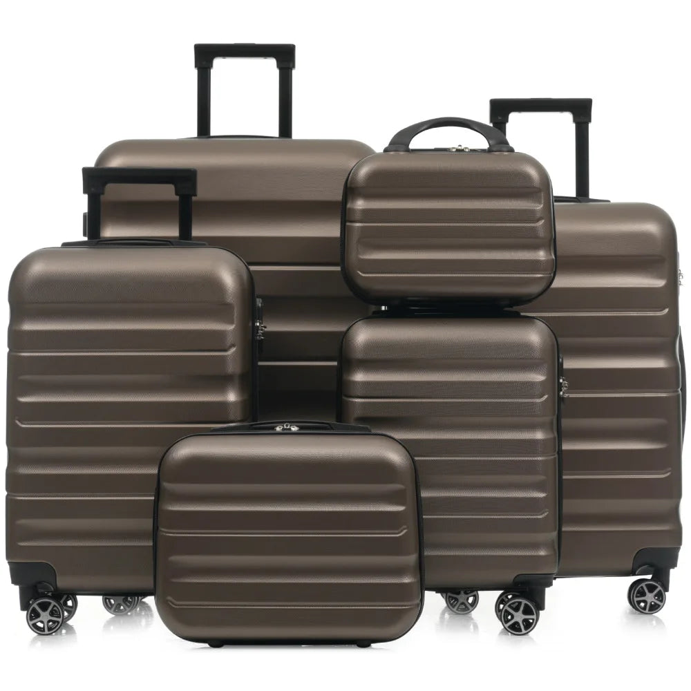 6-Piece ABS Hard-Shell Luggage Set