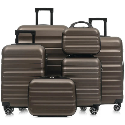 6-Piece ABS Hard-Shell Luggage Set