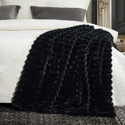 Faux Fur Throw Blanket for Couch