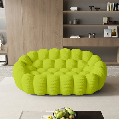 Curved Boneless Loveseat with 3D Knitted Fabric