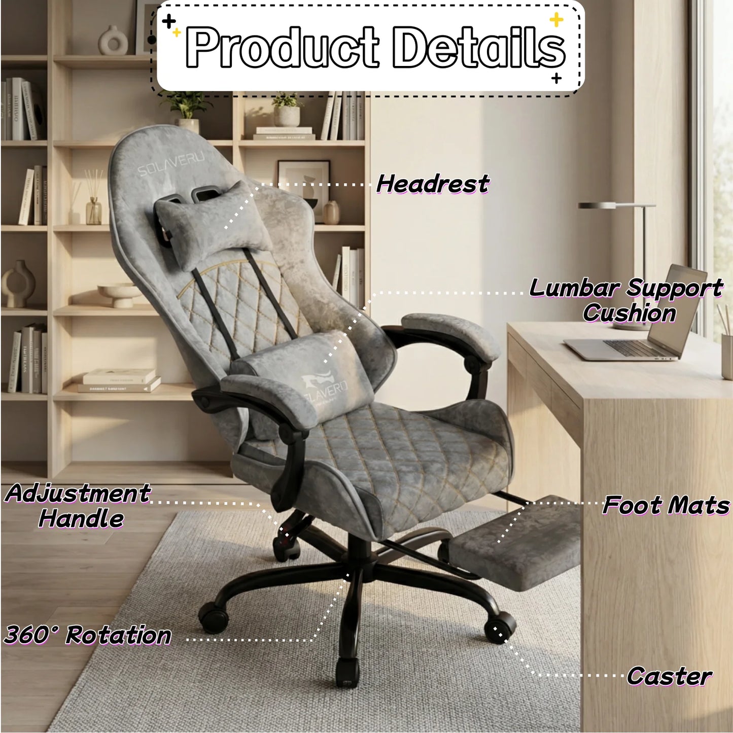 Computer Office Chair with Comfy Fabric