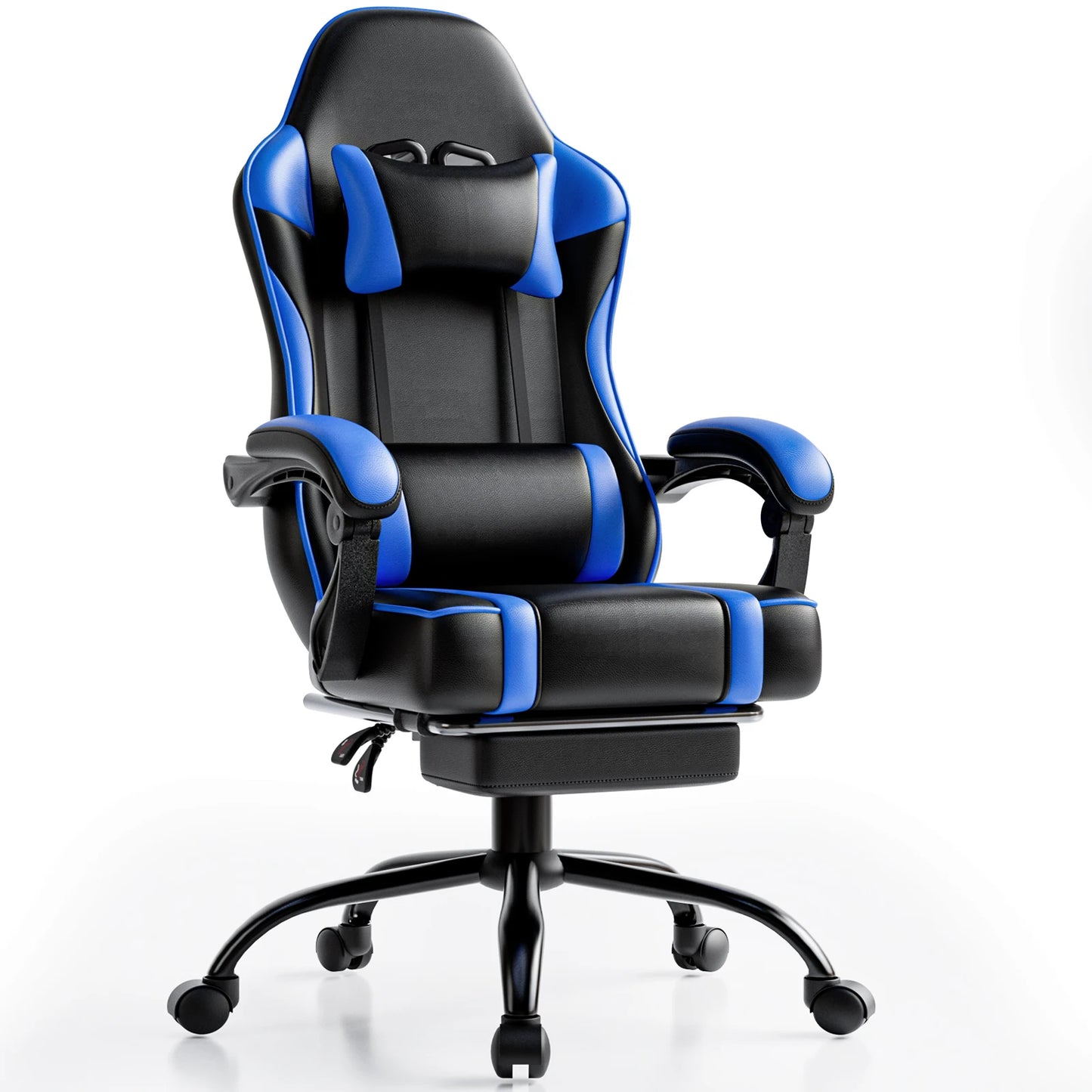 Gaming Chair with Footrest Leather Office Desk
