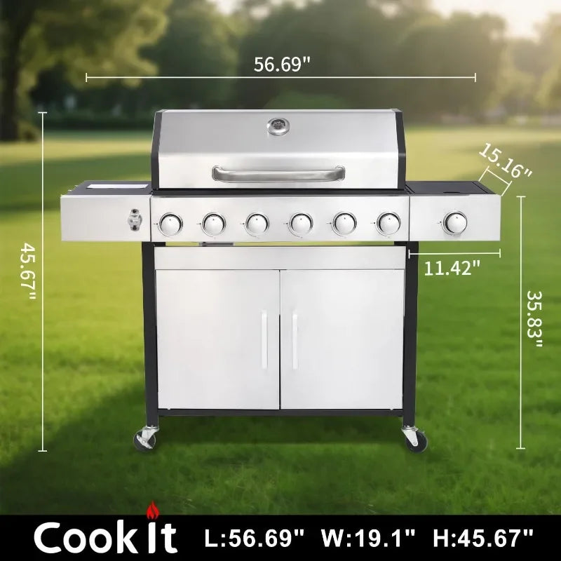Propane Gas Grill with Side Burner