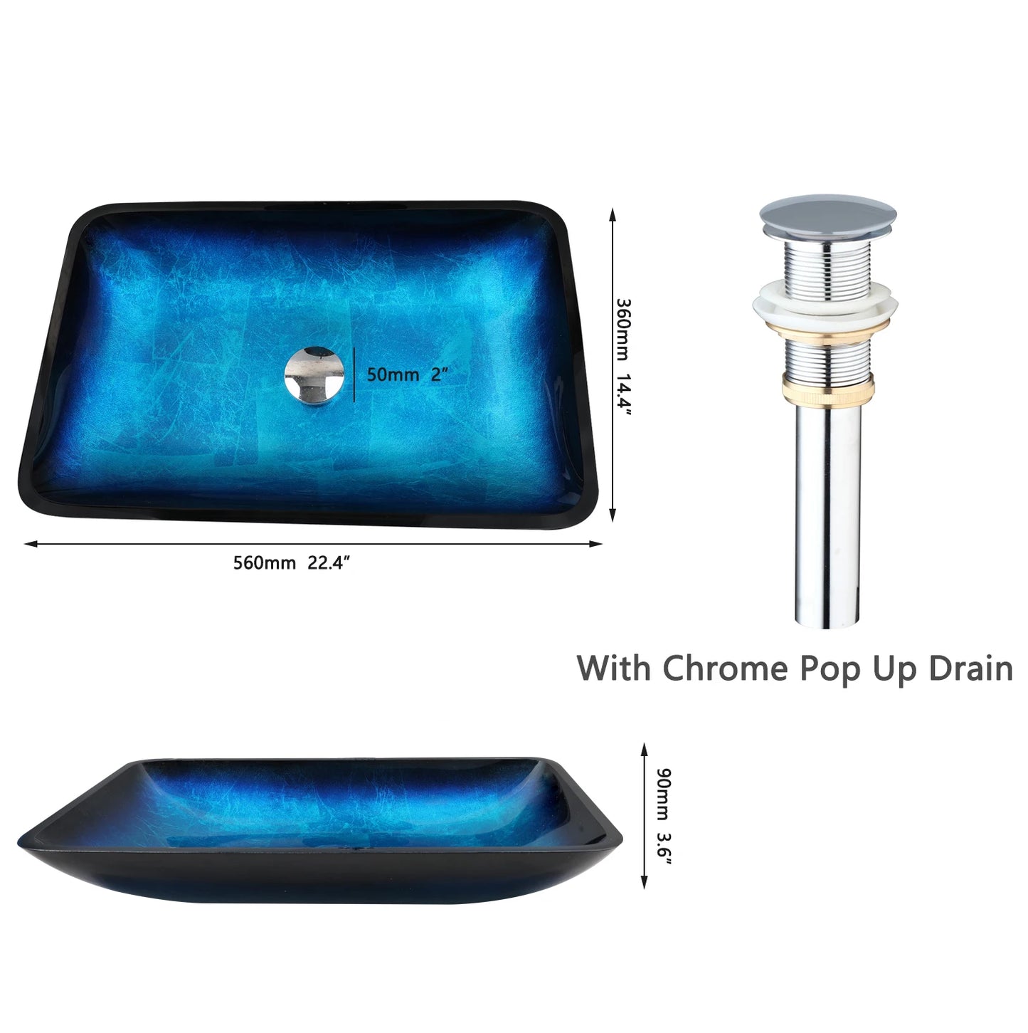 Tempered Glass Washbasin Faucet Set