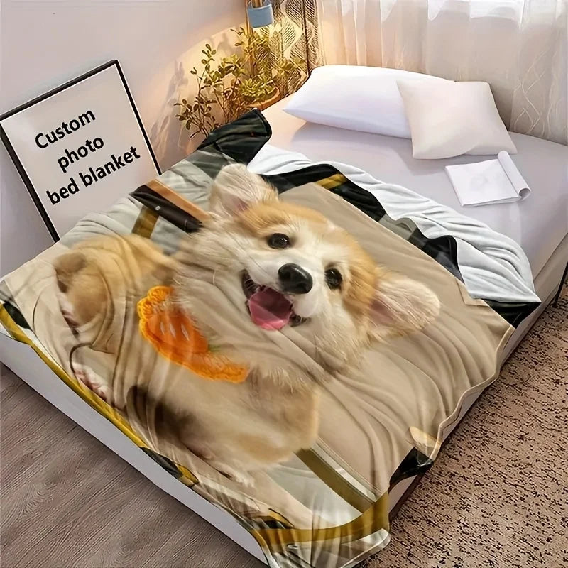 All-Season Personalized Photo Text Blanket