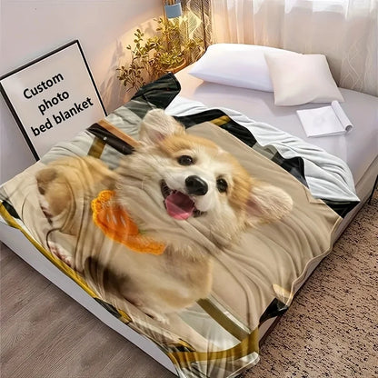 All-Season Personalized Photo Text Blanket