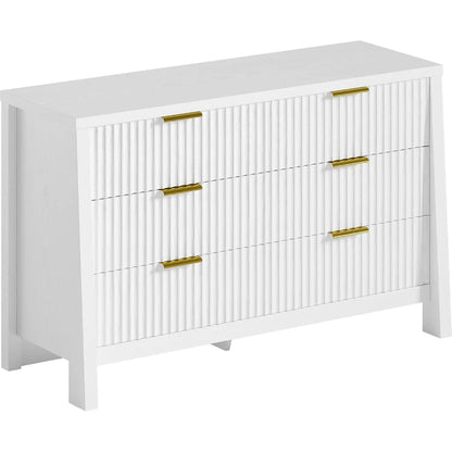 Wide 6 Drawer Fluted Dresser