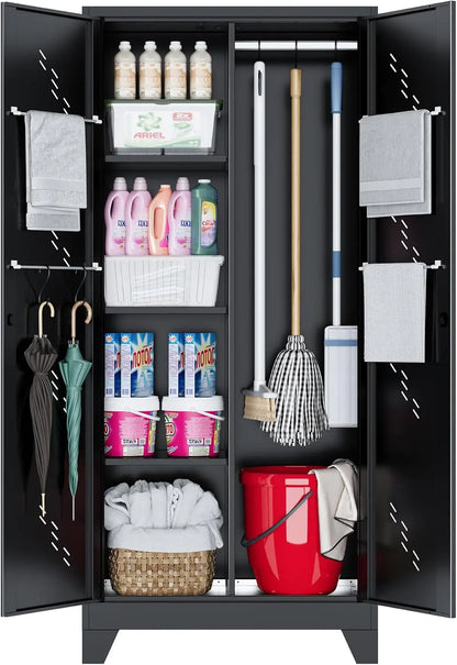 Metal Storage Cabinet with Locking Doors